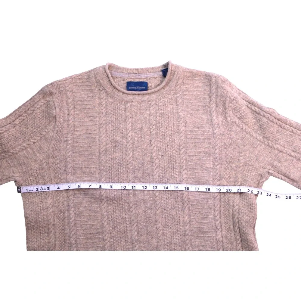 Tommy Bahama Men's XL Brown Lambs Wool Blend Sweater Grandpa‎ Sweater Fisherman